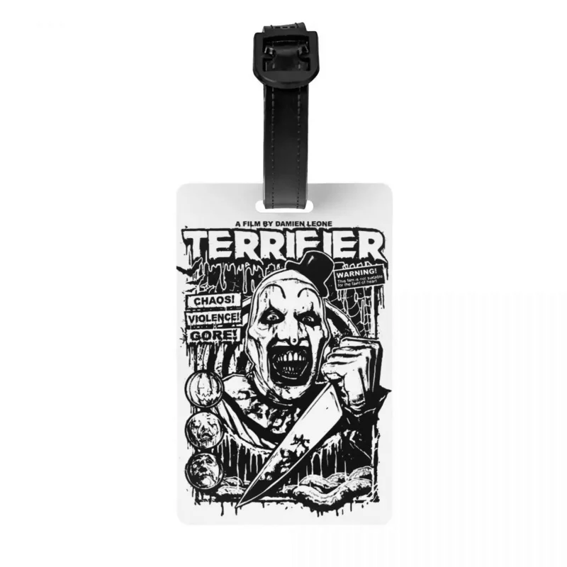 

Terrifier Luggage Tag for Suitcases Cute Horror Movie Halloween Clown Baggage Tags Privacy Cover ID Label