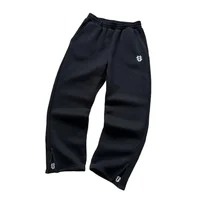 American Mens Navy Blue Y2K Joggers Coin Embroidery Berlin Street Style Bestseller Retro Hip Hop Casual Sweatpants Elastic Waist
