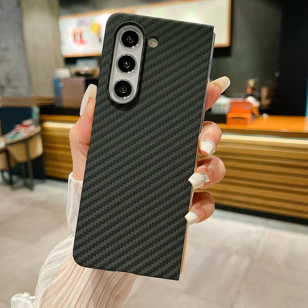 Schlanke Handyhülle mit Karbonfasermuster für Samsung Galaxy Z Fold 7, 6, 5, 4, 3, harte PC-Abdeckung – Detail 7