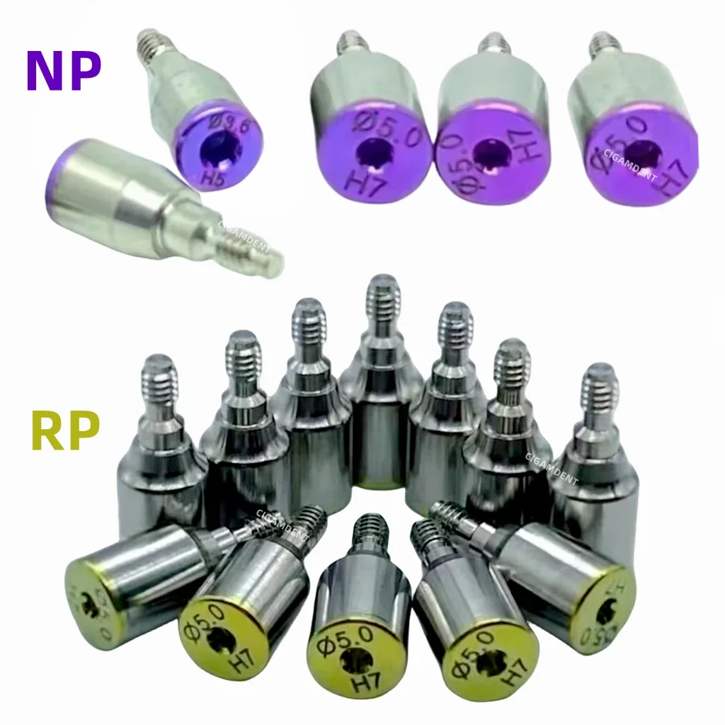 

Dental Healing Cap Abutment RP NP Fit Nobel Active Titanium Alloy Base Screw