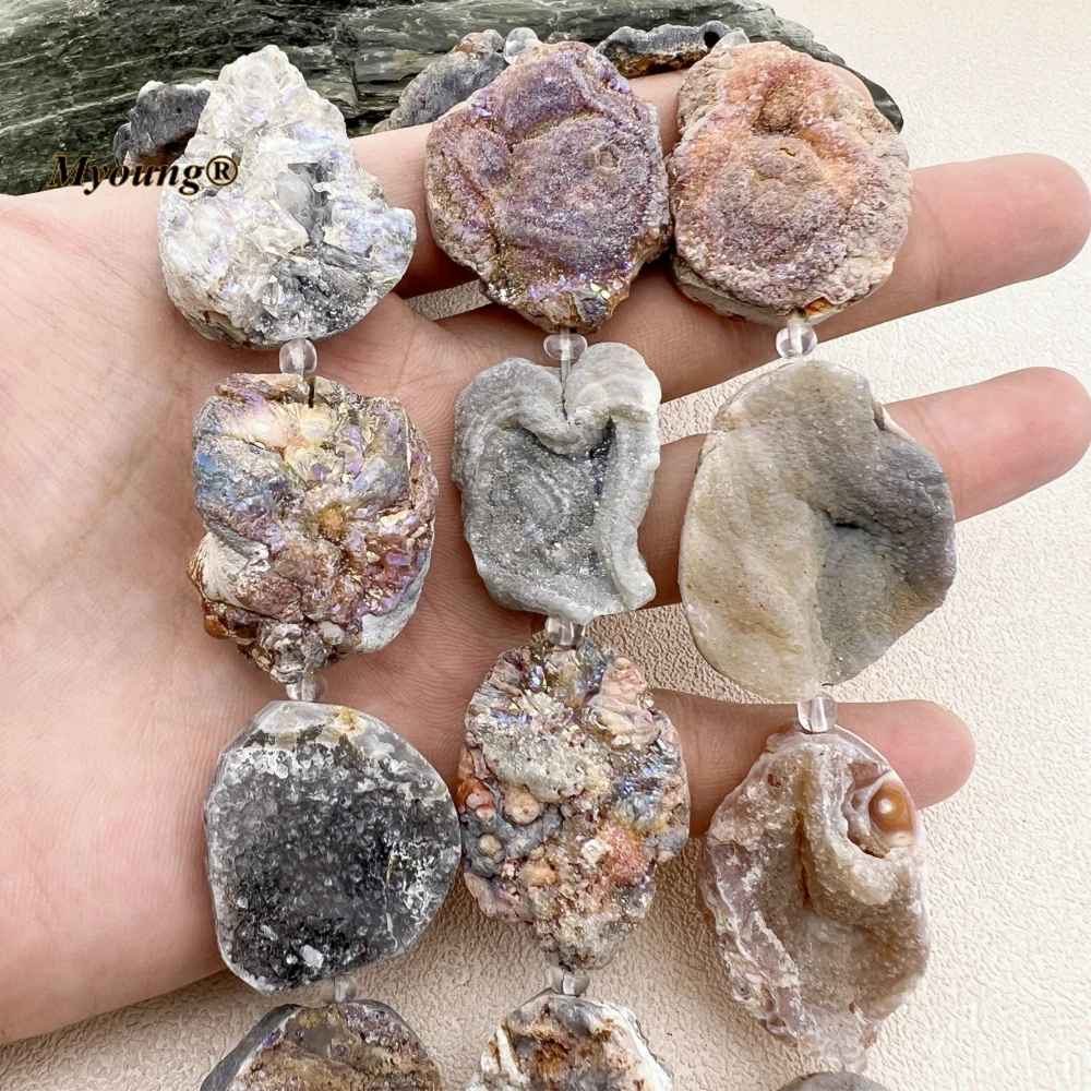 

Ассиметричный грубый натуральный Галактический кварц, друза, солнце, агат, Nugget, кулон, бусины для самостоятельного изготовления ювелирных изделий MY230961