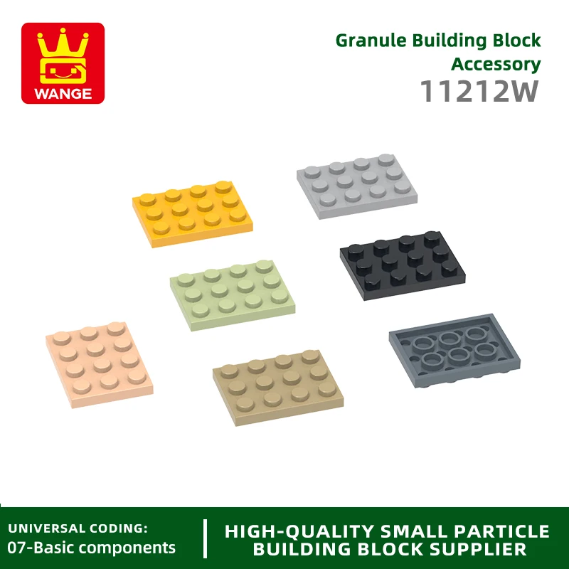 Wange 61 Stück/Set 11212W Platte 3 X 4 Baustein Moc Farbzubehör Kompatibel mit Brick DIY Kinderspielzeug Montageteile
