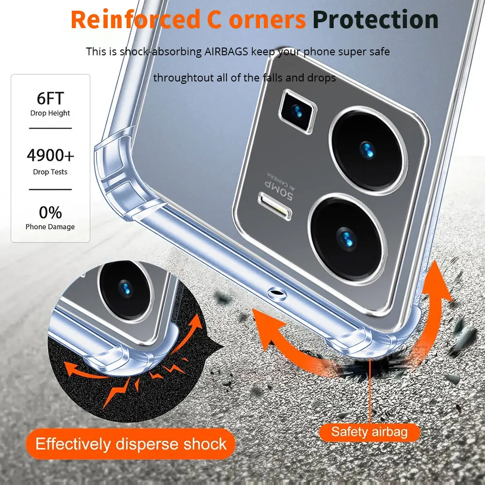 Shockproof Clear Soft Silicone Phone Case with Protective Bumper Cover