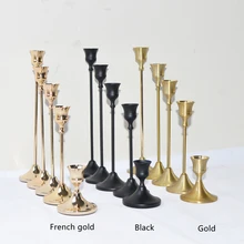 Retro Black Bronze Candle Holders Wedding Party Vintage Metal Candlestick Home Decor Christmas Candle Holders