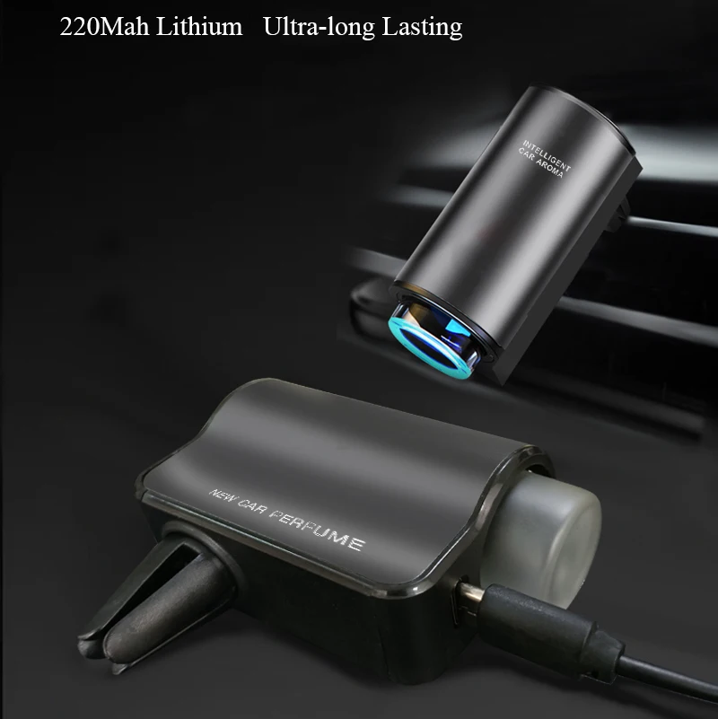 DELIXING Luxury Car Scent Air Freshener Aroma Fragrance Essential Oil Diffuser Electric Waterless Car Perfume Diffuser Vent Clip