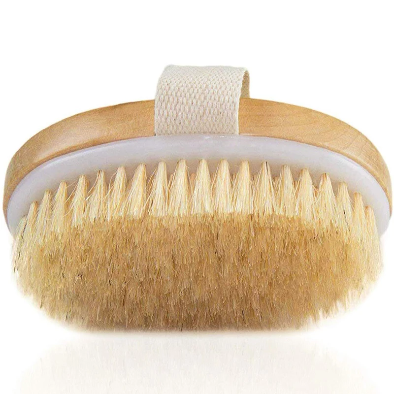 2 In 1 Dry Skin Body Massage Brush Natural Bristle Dead Skin Remover Anti Cellulite Exfoliates Blood Circulation Massage Tools 5