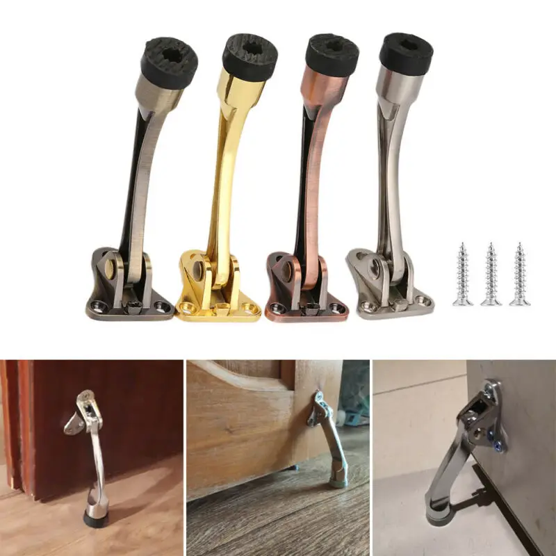 Kick Down Door Stopper Zinc Alloy Lever Door Holder Catcher Wall Floor Mounted
