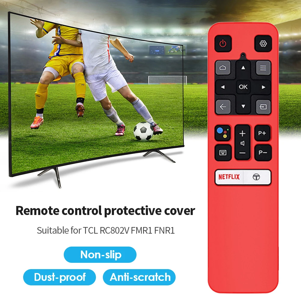 Silicone Protector Full Cover for TCL RC802V FMR1 FNR1 with Lanyard Portable Remote Controller All Protective Case Luminous Blue 3
