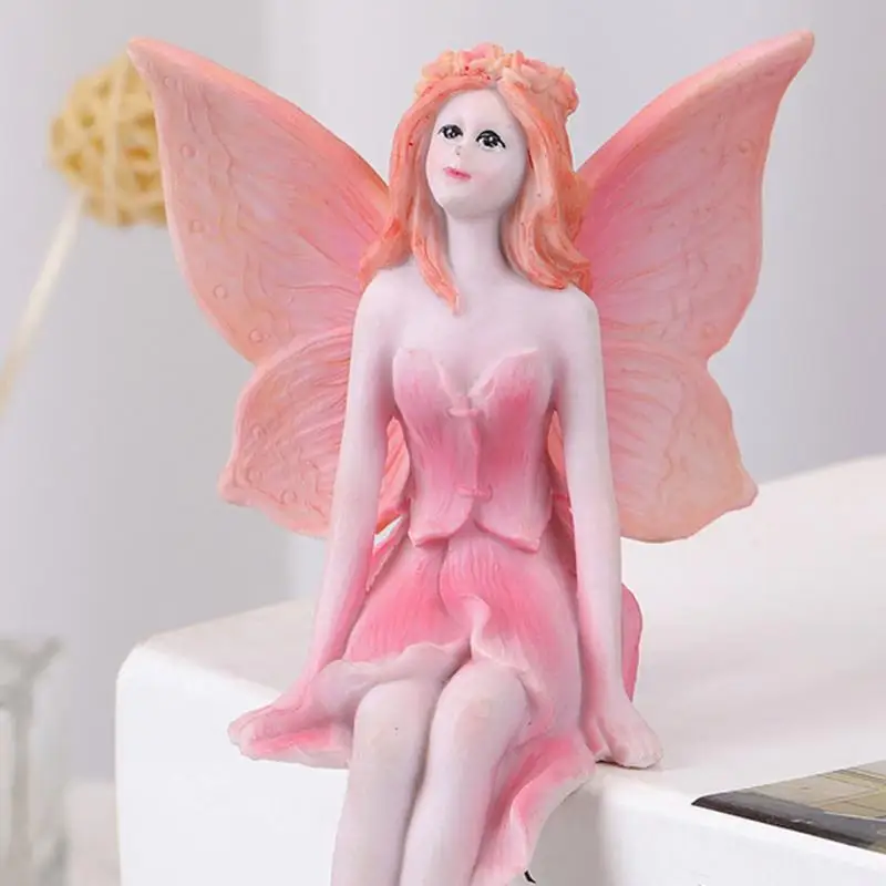 

Fairy Sculptures West Wind Fairy Garden Statue Girl Sculpture Craft Retro Desktop Ornament Waterproof Flower Fairy Ornament