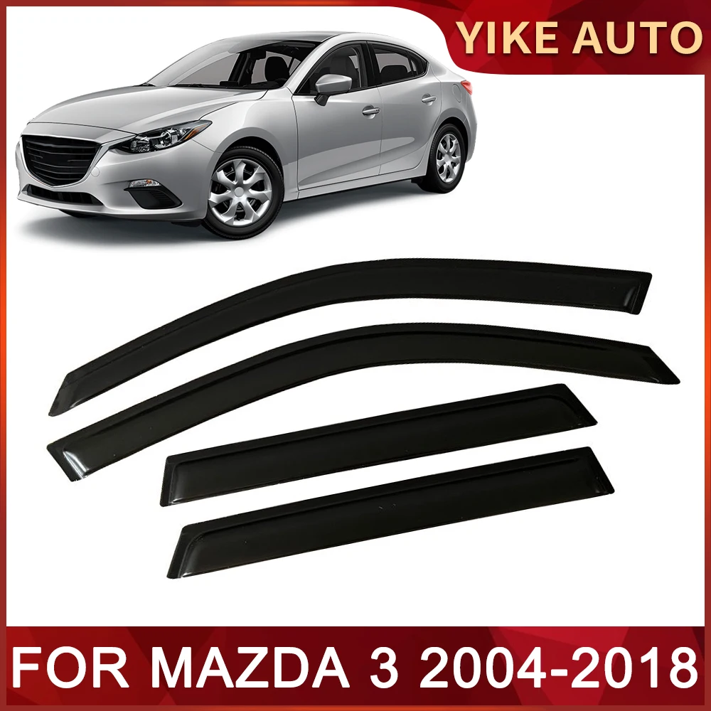 

Оконный козырек для MAZDA 3 2004-2018, дверной козырек для защиты от ветра, солнца, дождя, боковые окна, ветровые дефлекторы, автозапчасти