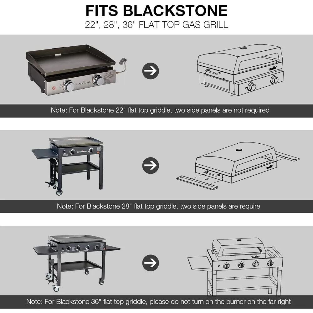 Stanbroil Outdoor Pizza Oven Compatible with Blackstone Flat Top Gas Grills, 22, 28, 36 Inches, Includes 19 x 15 Inch Pizza Ston