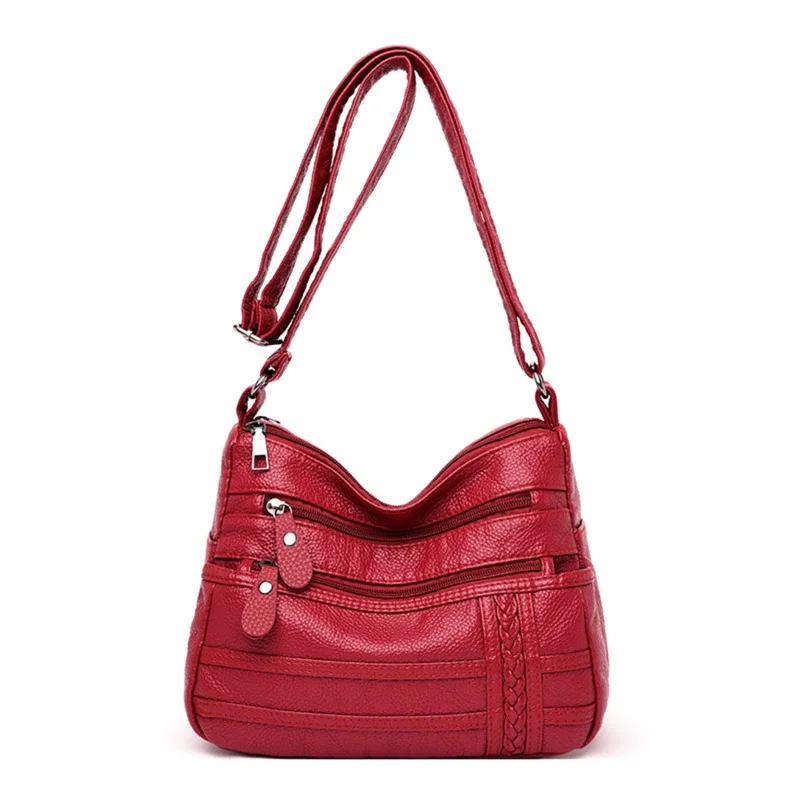 Fashion Women Bag Pu Soft Leather Shoulder Bag Multi-layer Crossbody Bag Quality Small Bag Brand Red Handbag Purses 13