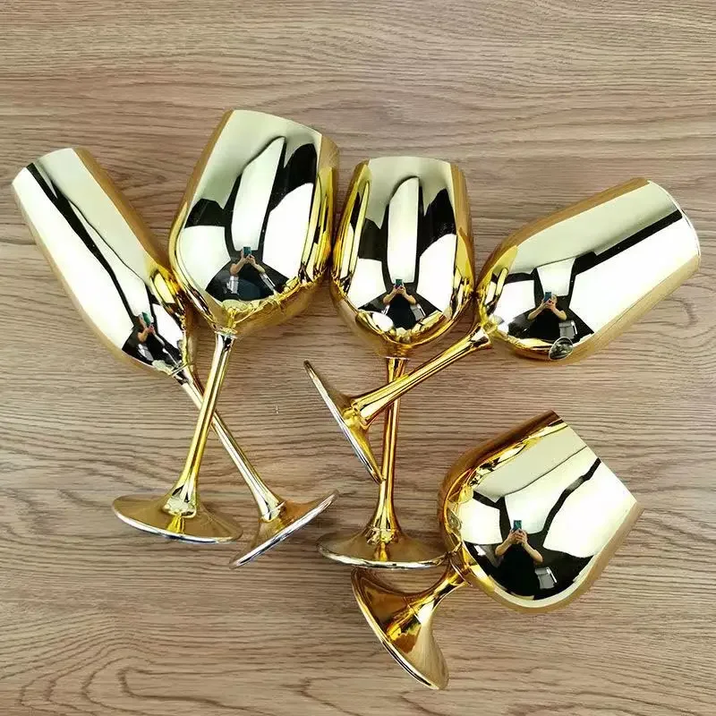 Champagne Flute Glass Crystal Glass Champagne Mug Electroplated Gold Glass Cup