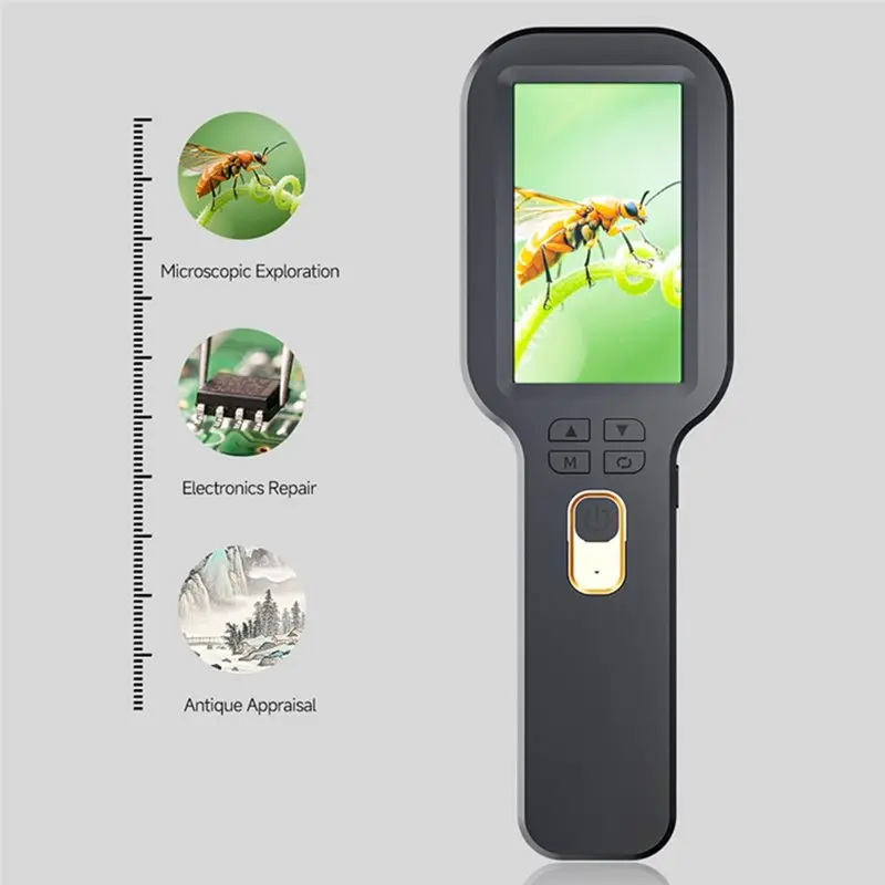 【보조금】휴대용 디지털 돋보기 현미경 500X 줌 3인치 IPS 스크린 전자 돋보기(1200mAh 배터리 포함)