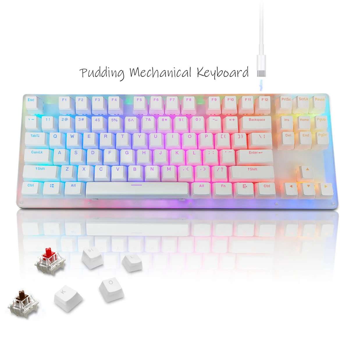 Womier K87 Gaming Keyboard Gateron Switch Hotswap Custom Mechanical Keyboard RGB Backlit Keyboard Compact 87 Key for PC PS4 Xbox best office keyboard Keyboards