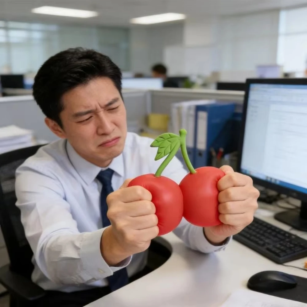 성인과 어린이를 위한 신축성 있는 스퀴즈 장난감, 대형 체리, 휴대용 실리콘, 사실적인 체리 디자인