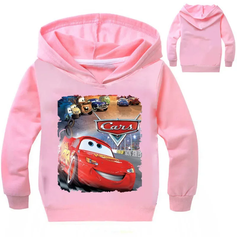 Hooded Sweatshirt Kids Cartoon Pixar Cars Lightning McQueen Children Long Sleeve T Shirt Baby Boys Clothes Girl Hoodies Top Tees