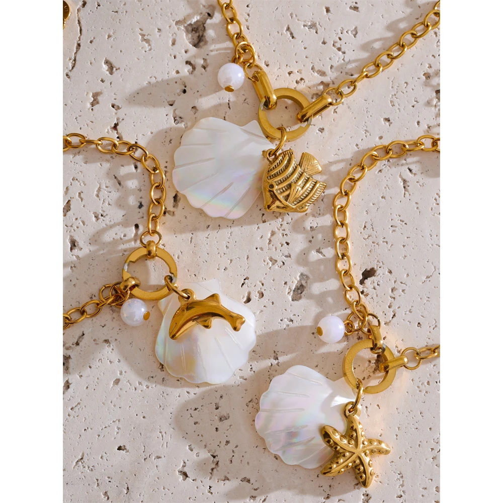 Yhpup Bracelet Summer Shell Fish Starfish Drop Vacation Beach
