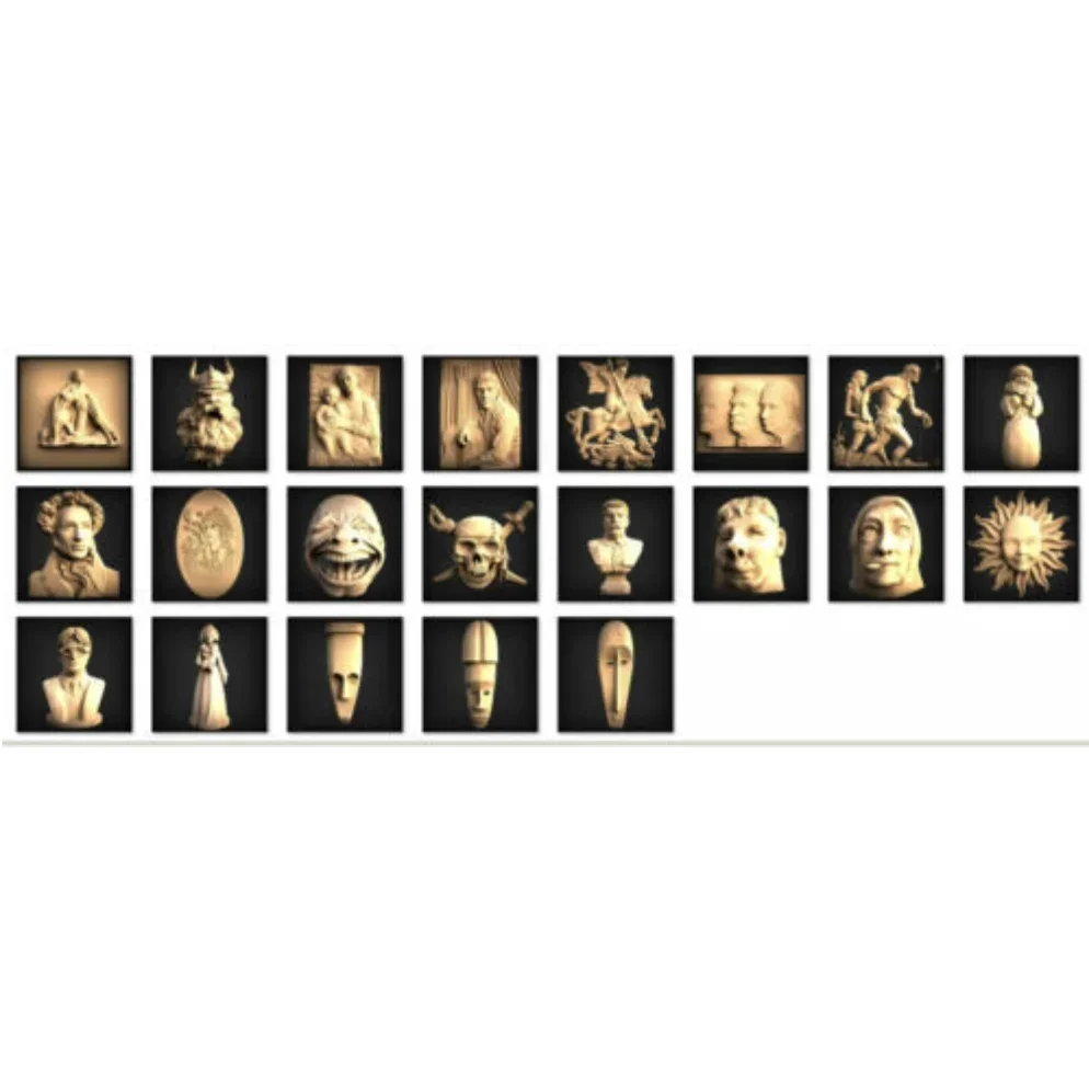 Characters Collection 140+ 3D STL Models Relief Engraving Files CNC Routers 3d printers laser engraving machine wood router machine cnc engraving machine parts