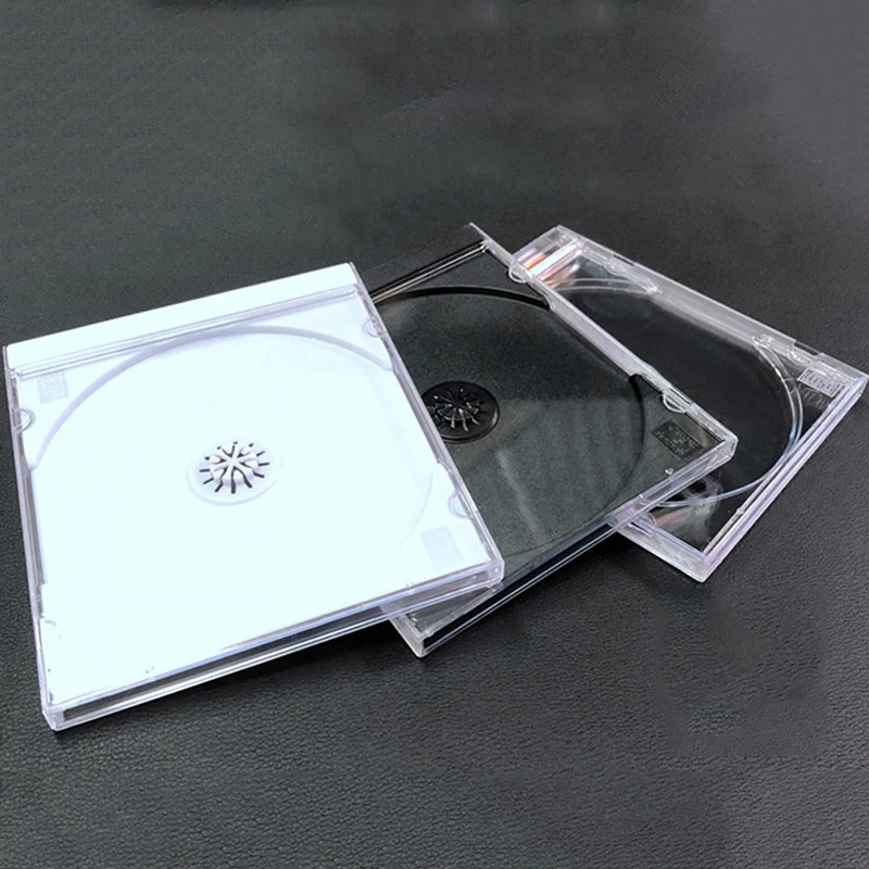 CD DVD Storage Case Storage Box Bag Transparent Bottom CD Box Empty CD Case PP Plastic Case Capacity 1-2 Discs