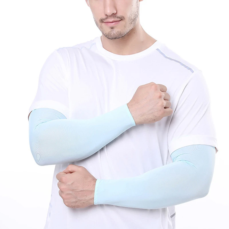 Arm Sleeves Ice Silk Sports Sleeve Sun UV Protection Hand Cover Cooling Warmer Running Cycling Fishing Mangas Para Brazo Beach ice arm sleeves arm sleeves