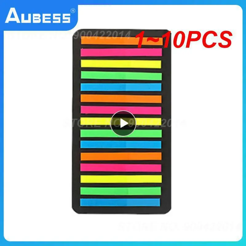 

1~10PCS Style For Page Marker Planner Stickers Office School Stationery Color Transparent Fluorescent Index Tabs Flags Sticky