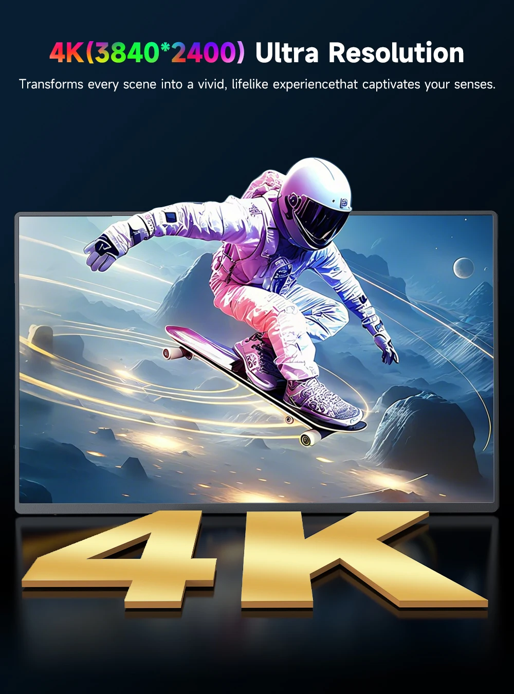 EVICIV 16인치 4K 휴대용 모니터 3840x2400 고해상도 1200니트 고휘도 1500:1 대비율 HDR 프리싱크 지원 VESA 마운트 가능 USB-C HDMI 다중 인터페이스 여행 휴대용 노트북 화