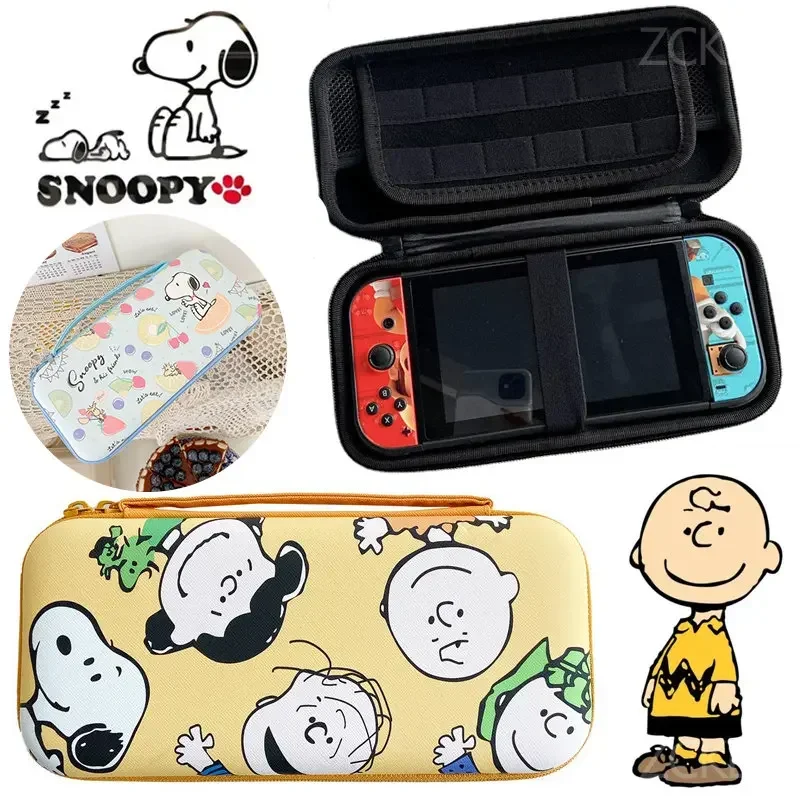 Snoopy Charlie Brown Game Console Storage Bag Per Nintendo Switch Cute Anime Portable Switch Organizer Ns Oled Lite Accessori
