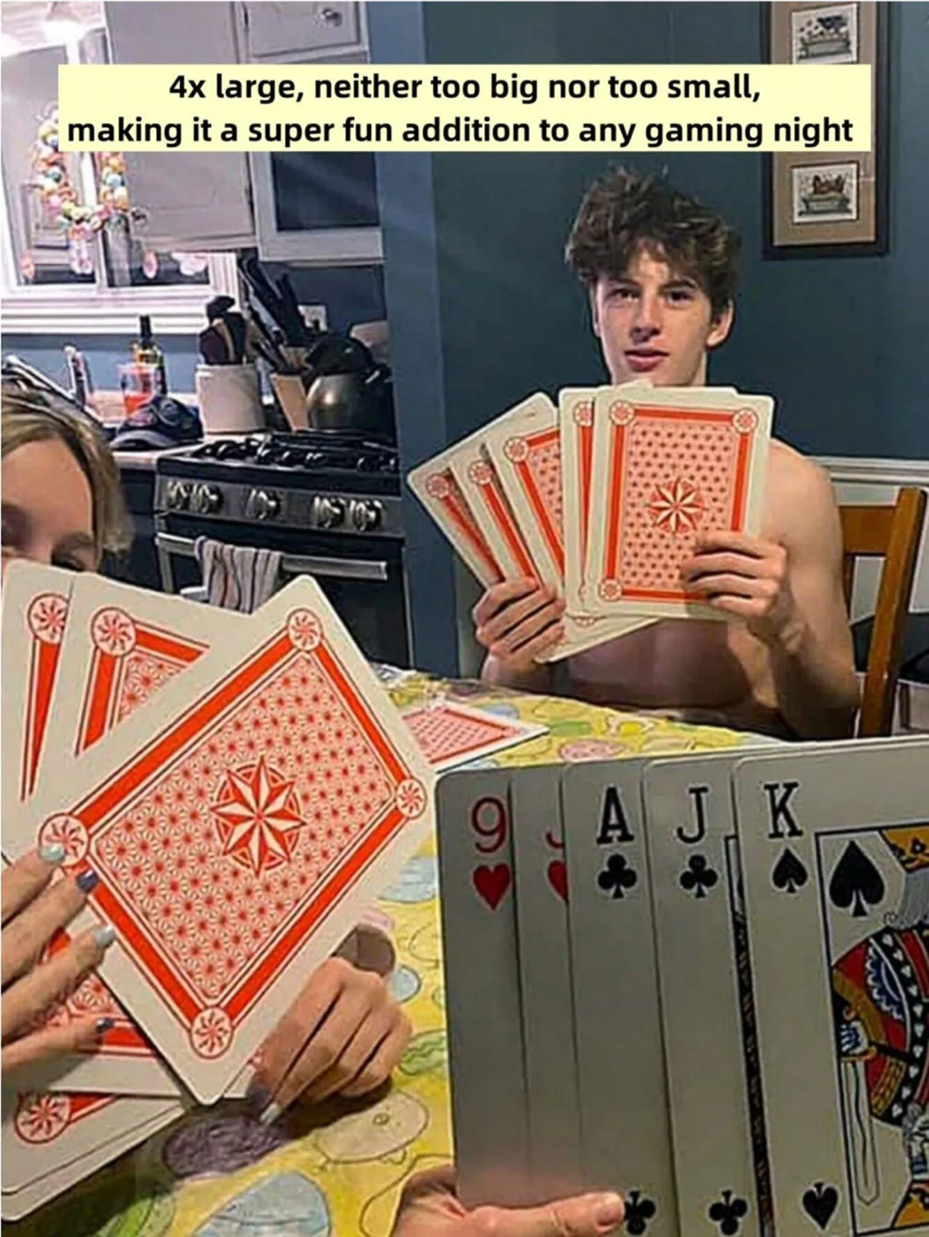 Super Creative Playing Cards Giant Playing Cards Large Size Suitable for Family Gathers Leisure Entertainment Gathers Magic Performances and Other Scenes 1 Set playing cards,poker set