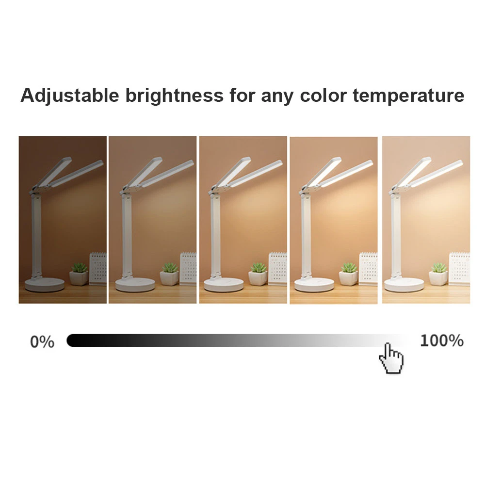 LED Desk Lamp Foldable 3 Levels Dimmable Touch USB Rechargeable Eye Protection Night Light For Bedroom Bedside Reading