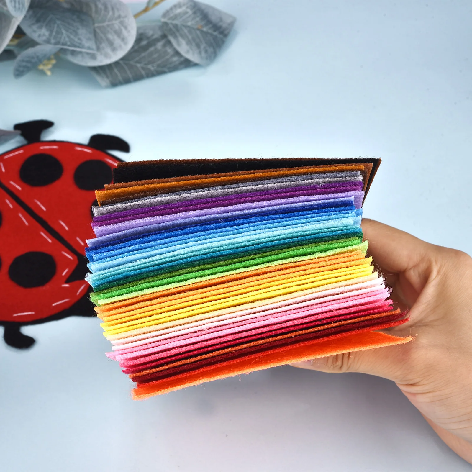 Felt Fabric Sheet 10/40Pcs 10cm for Kids Crafts