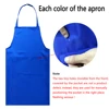 thicken cotton polyester blend cooking baking kitchen bib apron with pockets black blue green red yellow orange plain apron 4