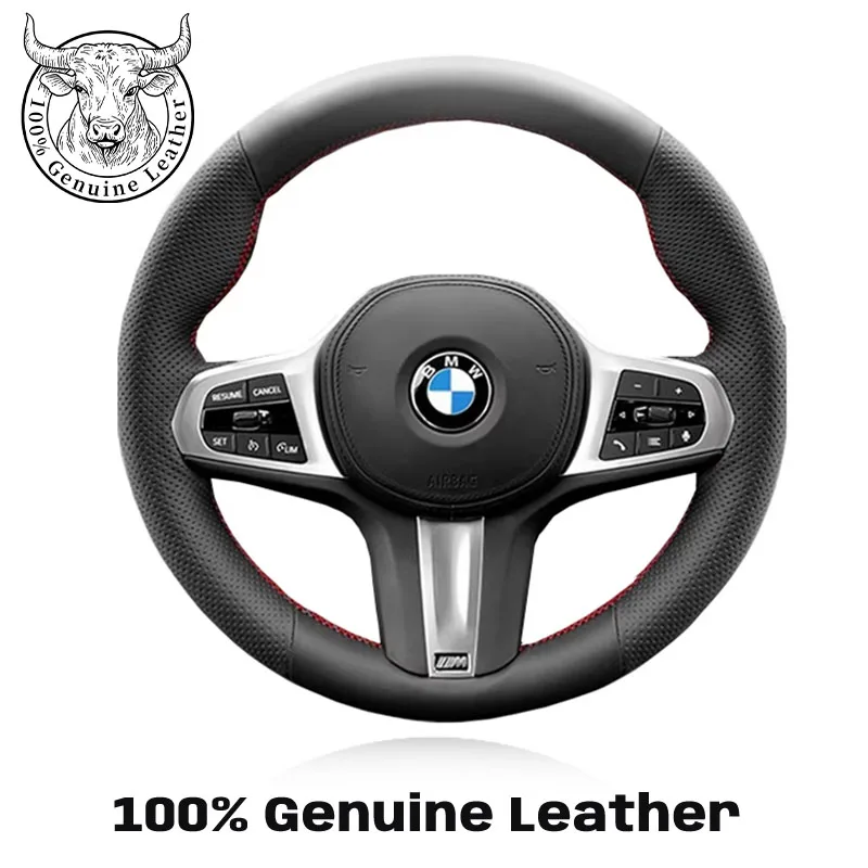 Auto Lenkrad Abdeckung Geflecht Echtes Leder Für BMW M Sport G30 G31 G32 G20 G21 G14 G15 G16 X3 G01 X4 G02 X5 G05