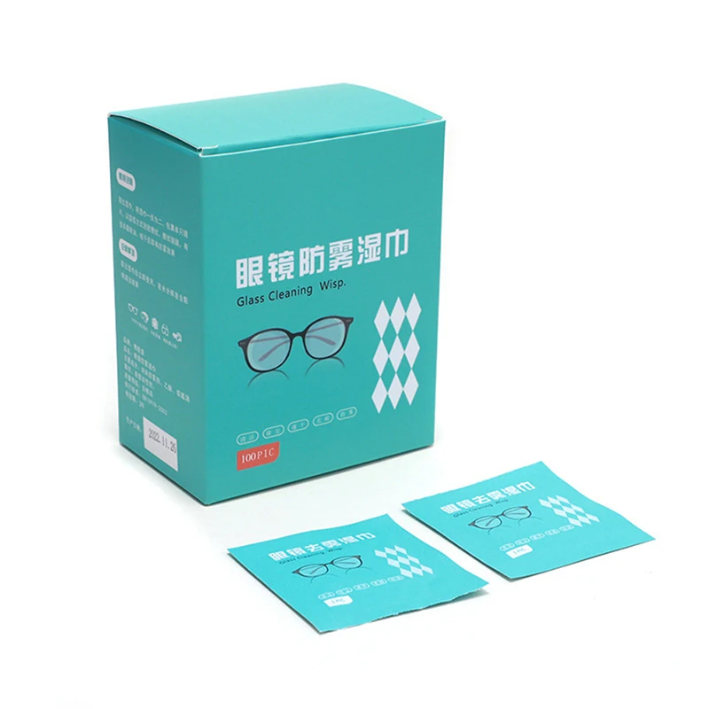 50/100pcs Glasses Cleaner Wet Wipe Anti Fog Misting Dust Remover Cleaning Lens Wipes Sunglasses Phone Screen