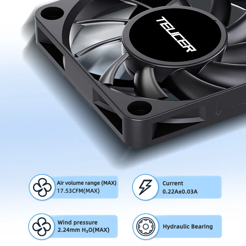 6010 6cm DC 12V 3Pin Cooling Fan with Big 4Pin Power Supply Noiseless Hydraulic bearing 3500 RPM Computer PC CPU Case ventilator