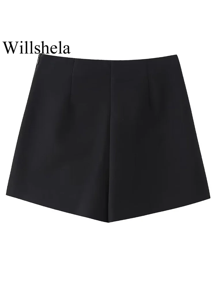 Willshela Women Fashion Solid Skirts Shorts Vintage High Waist