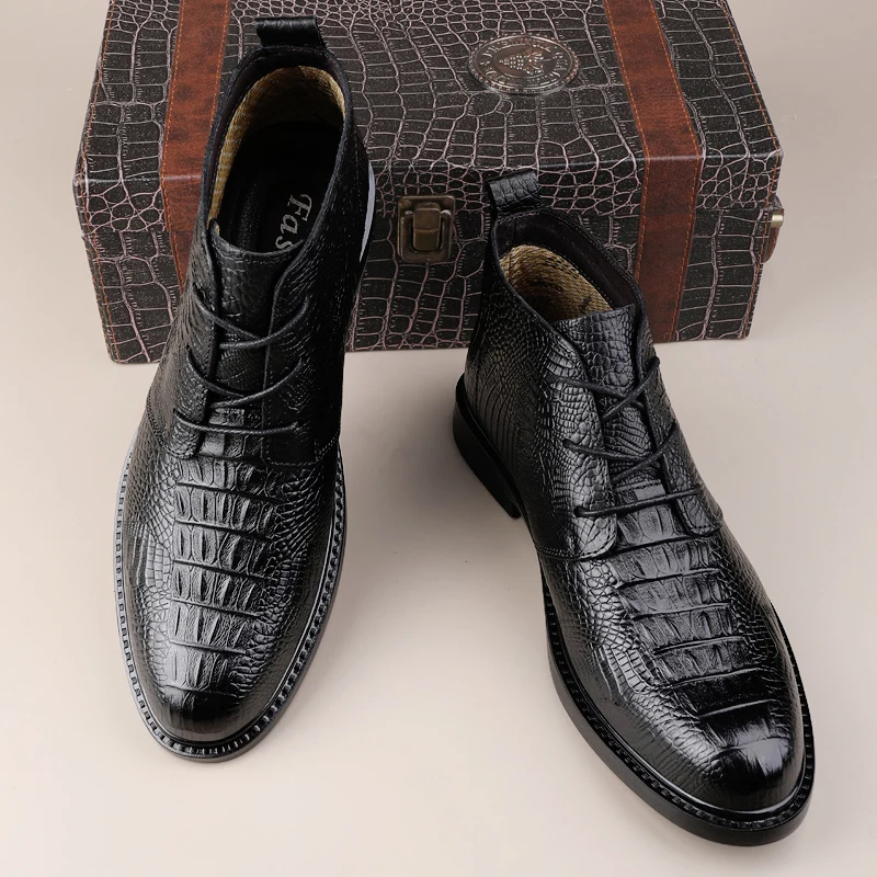 High Quality Genuine Leather Men Chelsea Boots Luxury Italian Casual Shoes Business Men's Boots Brand Dress Ankle for Male