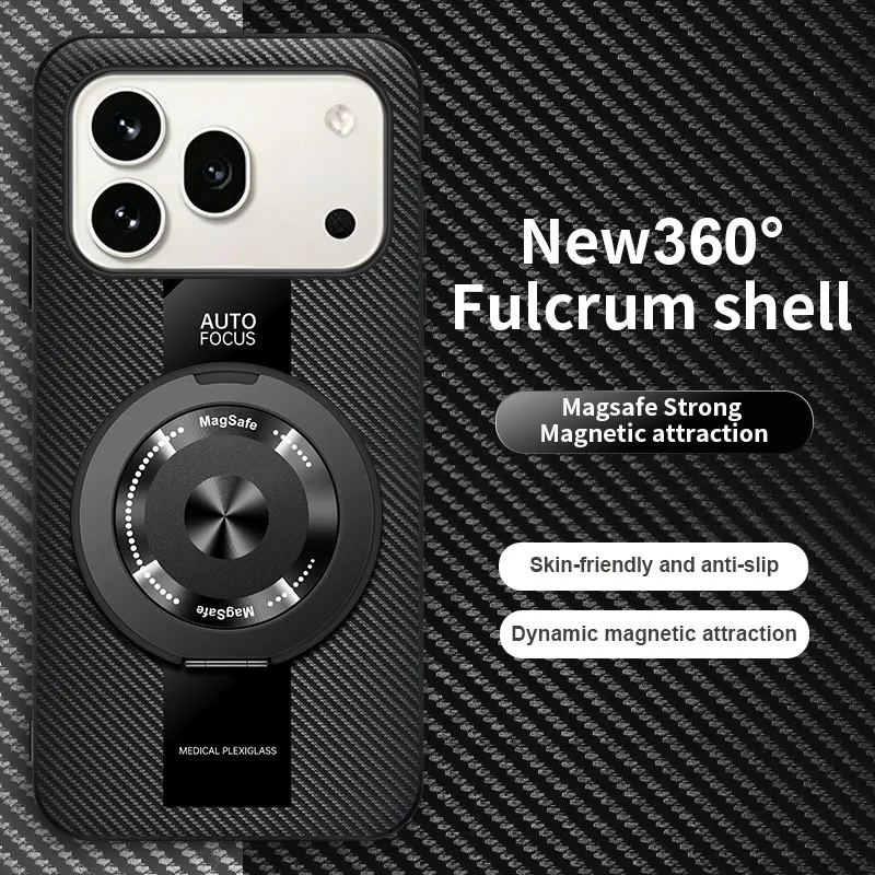 Magnetic Retro Leather Soft Case with Kickstand Ring Cover