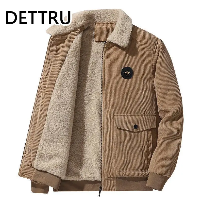 

Мужская зимняя теплая флисовая куртка, Мужская модная Вельветовая куртка с меховым воротником, Мужская Осенняя верхняя одежда, Военная Повседневная куртка для мужчин