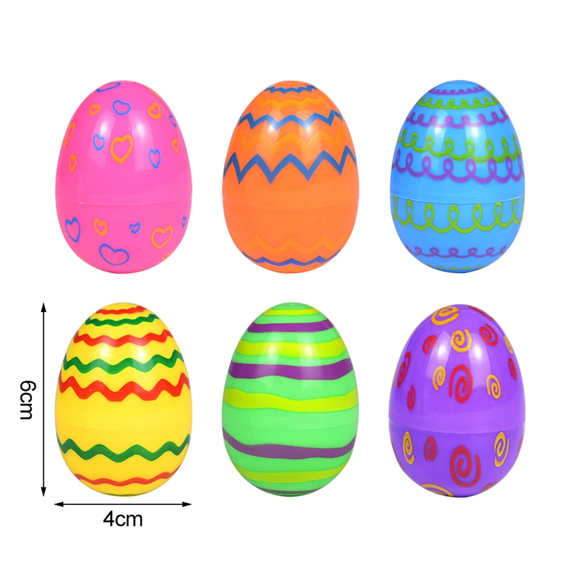 12Pcs Easter Fillable Opening Egg Colorful Plastic Eggs Kids Favors 2024 Easter Party Home Decorations Candy Gift Packaging Box
