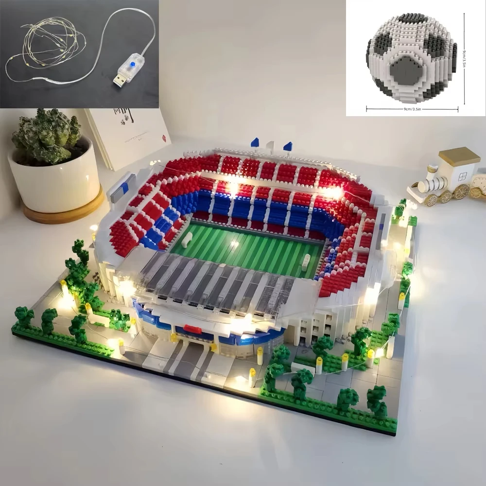 Real Madrid Bernabeu Stadium Building Blocks, 3000+PCS 3D Model Kit for Adults,