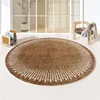 Modern Round Living Room Carpet Minimalist Abstract Striped Bedroom Carpets Creative Art Home Decoration Rug Plush Soft Rugs 양탄자 1