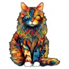 Interesting Cat Wooden Puzzles for Adults Kids Wood DIY Crafts Animal Shaped Christmas Gift Intelligent Wooden Jigsaw Puzzle 3