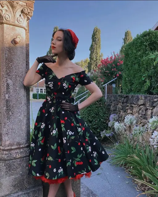 Dress Swing Abito Da Cocktail Vintage Anni '50 Donna Senza