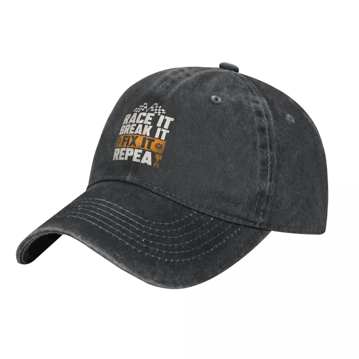 

Race It Break It Fix It Repeat Funny Baseball Cap Men Hats Women Visor Protection Snapback Funny Mechanic Caps