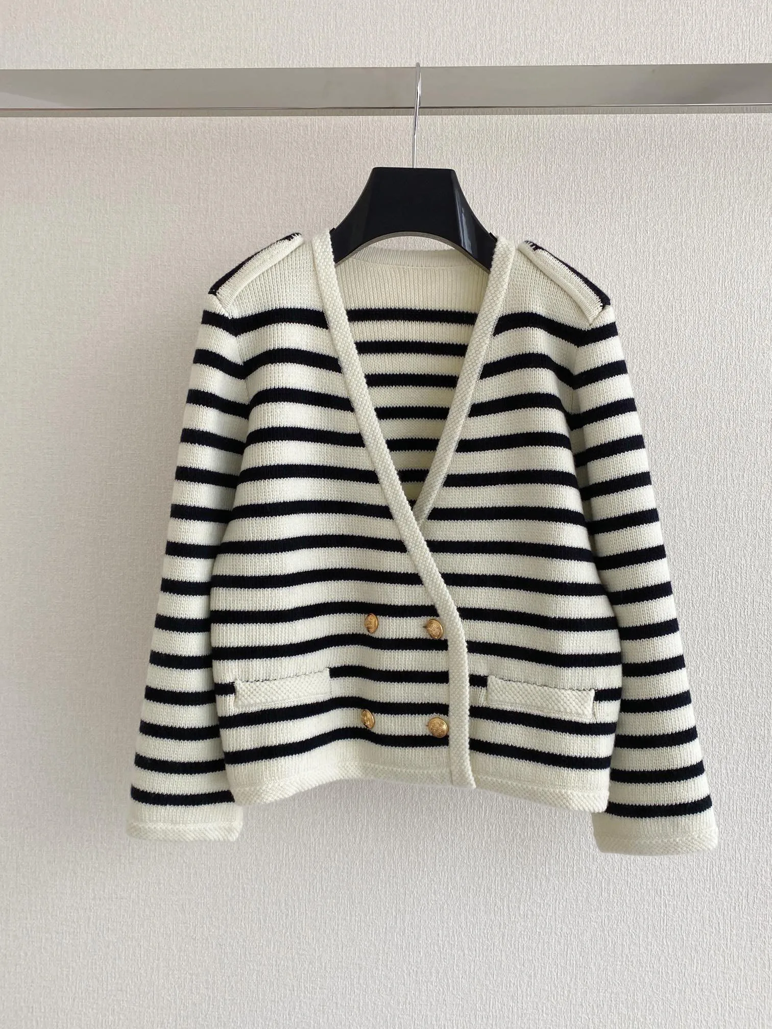 

Striped knit cardigan casual fashion versatile 2023 summer new