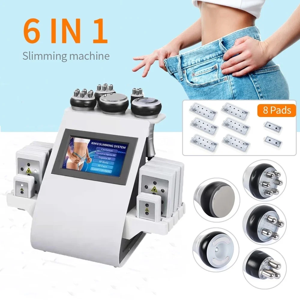 

6 In 1 40K Vacuum Lipo Ultrasonic Cavitation Radio Frequency Multipolar RF Body Slimming Machine Skin Lifting Anti-wrinkle