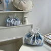 Blue Striped Drawstring Tissue Bag Storage Bag Napkin Paper Case Home Organizer Nordic Decoration Accessories For Livingroom 4