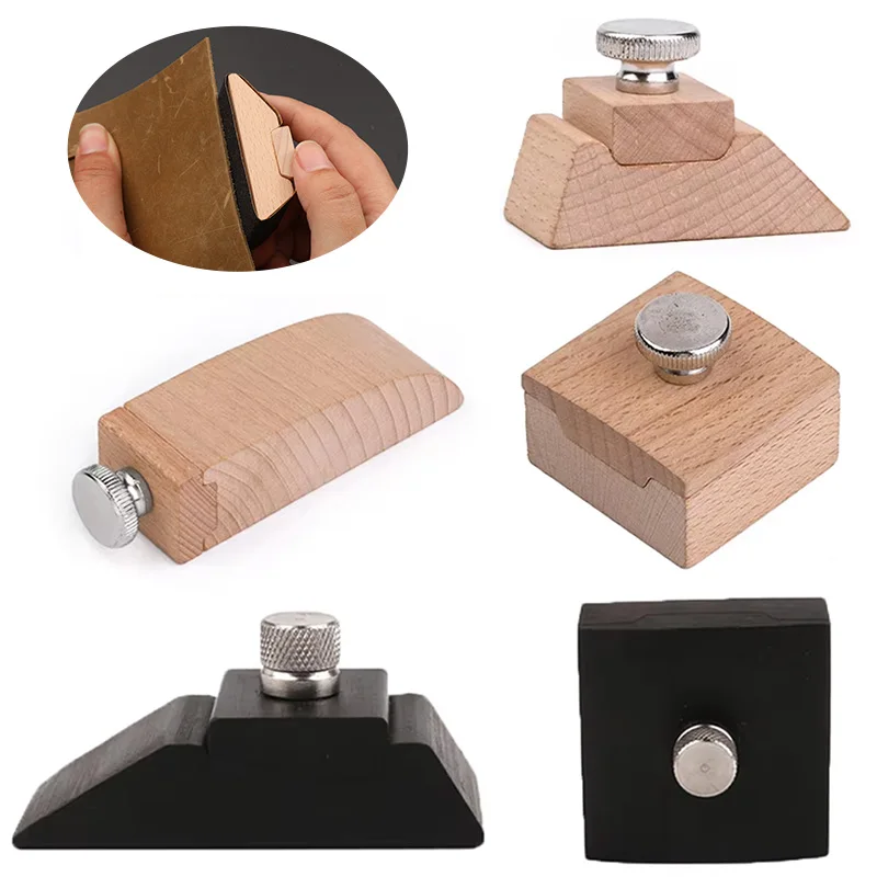 Leather Tools Leather Craft Tool Kit Leather Craft Tools Leather Craft Tool Beech Block Handmade Leather Edge Grinding Sandpaper Treatment Tool Sandalwood DIY Leathercraft Edge Tool 1Pc
