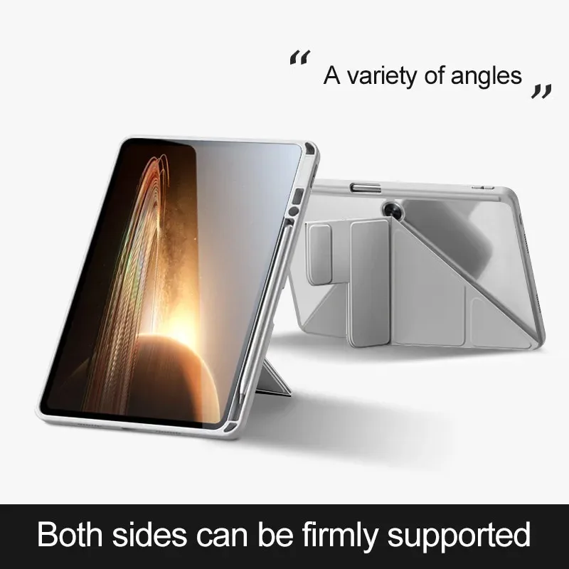 Clear Hard Back Smart Cover with Pen Holder Case – Premium PU+PC Material
